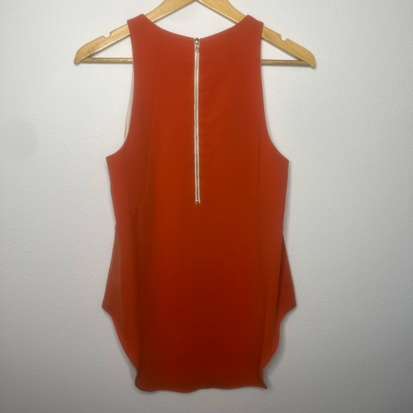 Rag & Bone Rust Zip Back Scoop Hem Lined Tank Top Blouse M - Picture 8 of 8